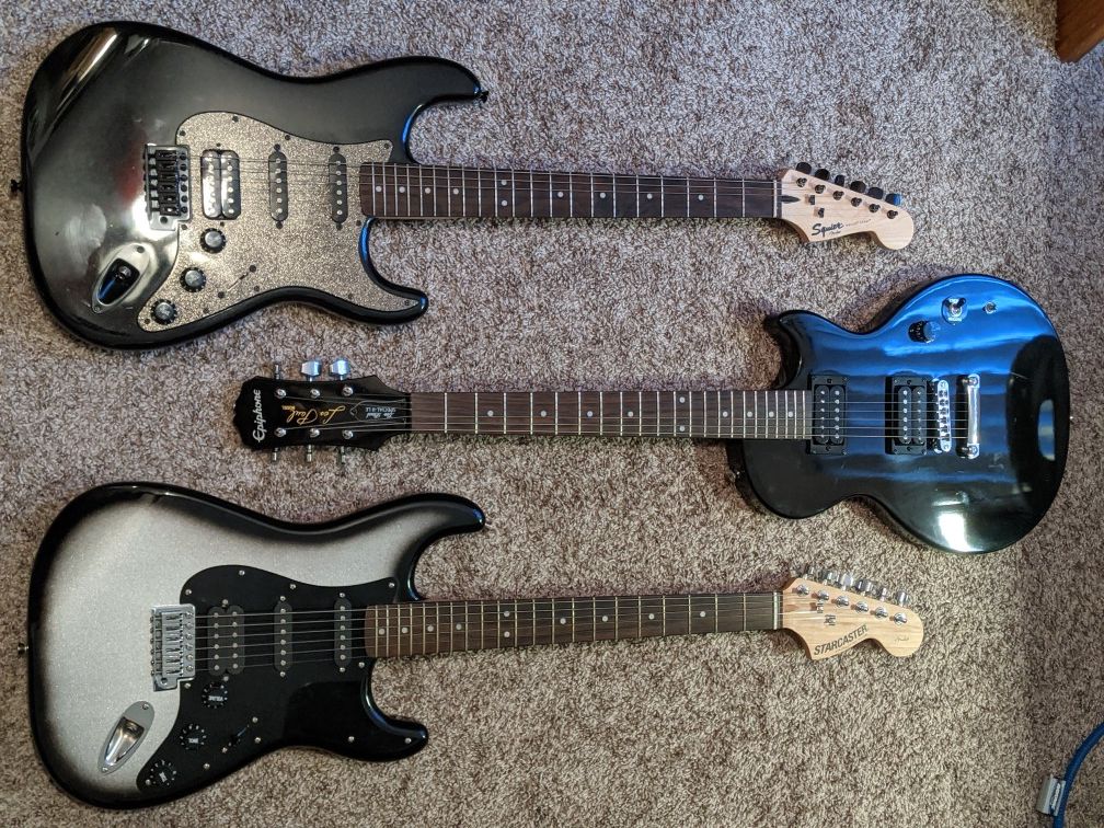 Multiple guitars for sale. Fender, Epiphone.