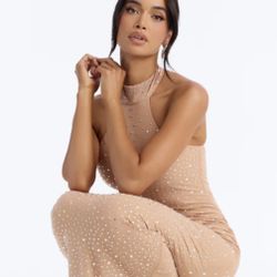 New Fashion Nova Rhinestone Gown Dress