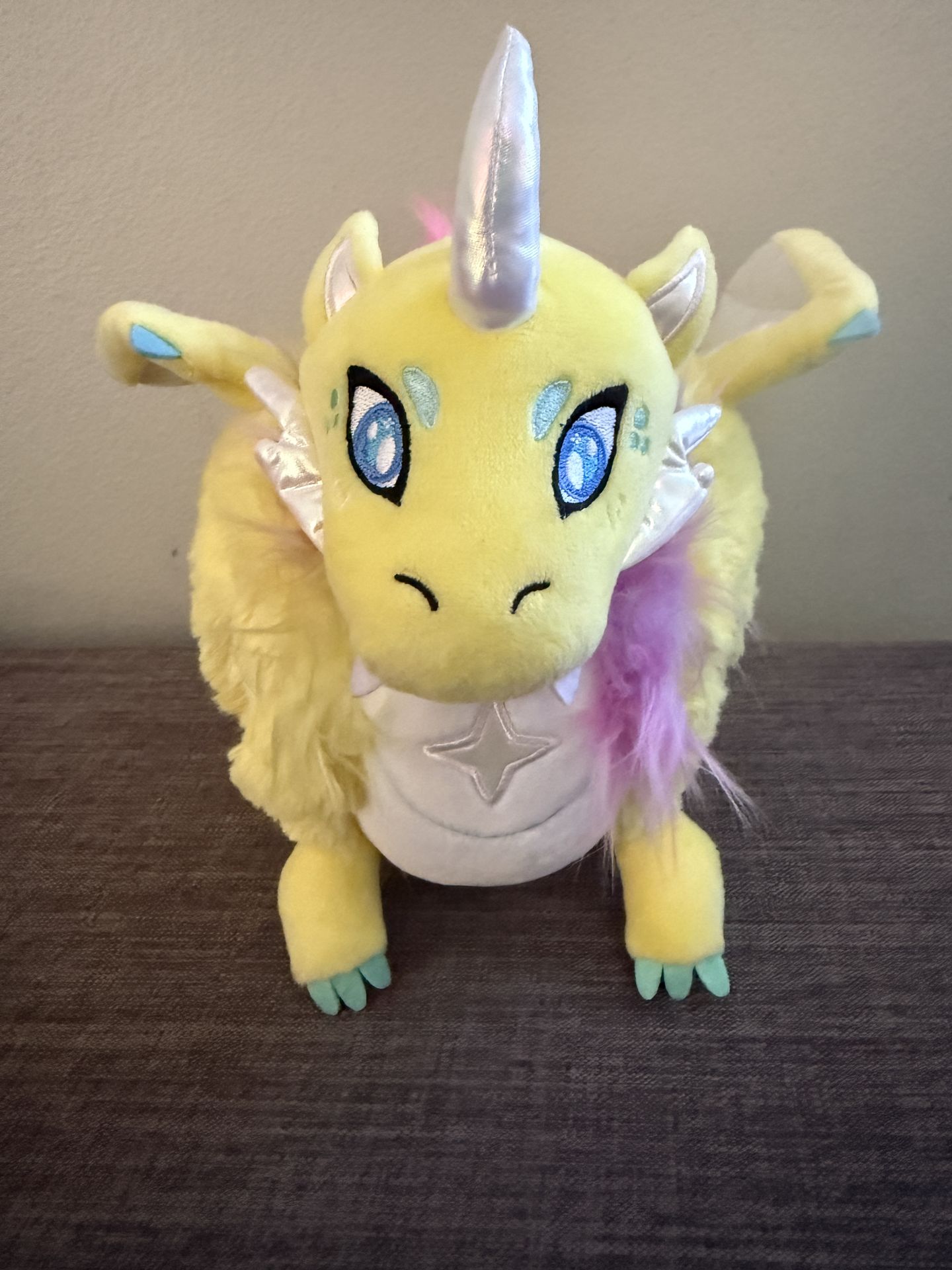Squishable Prismatic Rainbow /Yellow Dragon Plush 9”