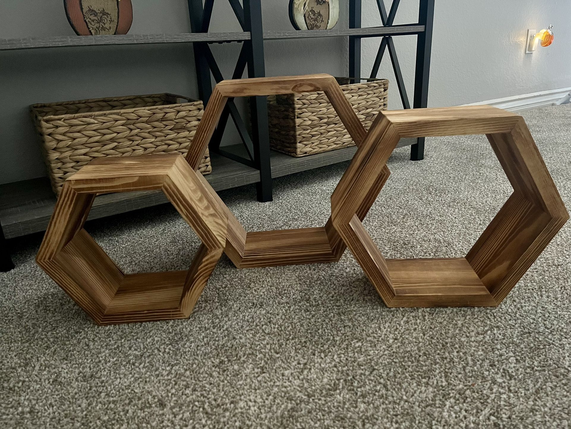 3 Honeycomb Wall Shelves