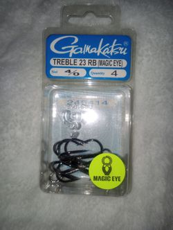 Gamakatsu magic eye 4/0 treble hooks.