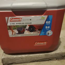 Coleman Wheeled Cooler - Red
