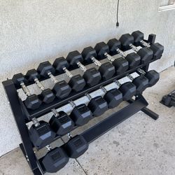 5-50lbs Dumbbells w/Rack 