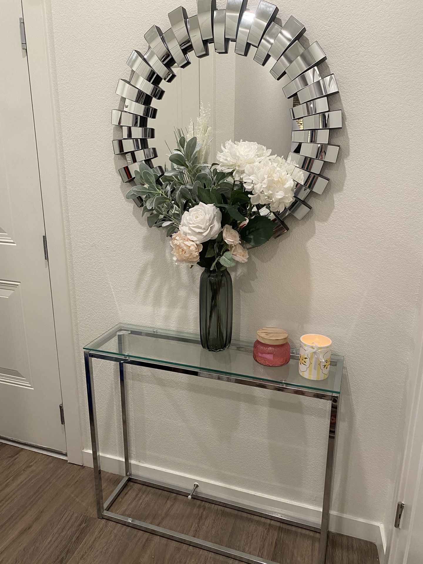 Glass & Chrome Console Table