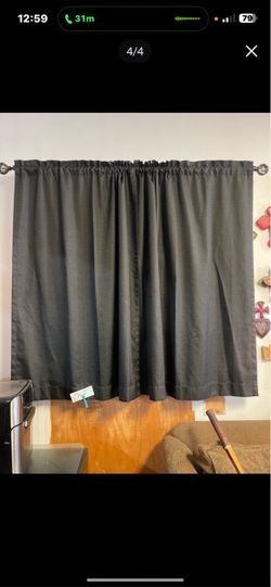 curtain thick black 6 ft wide x 4 ft 6 in long 2 panel thick drapes