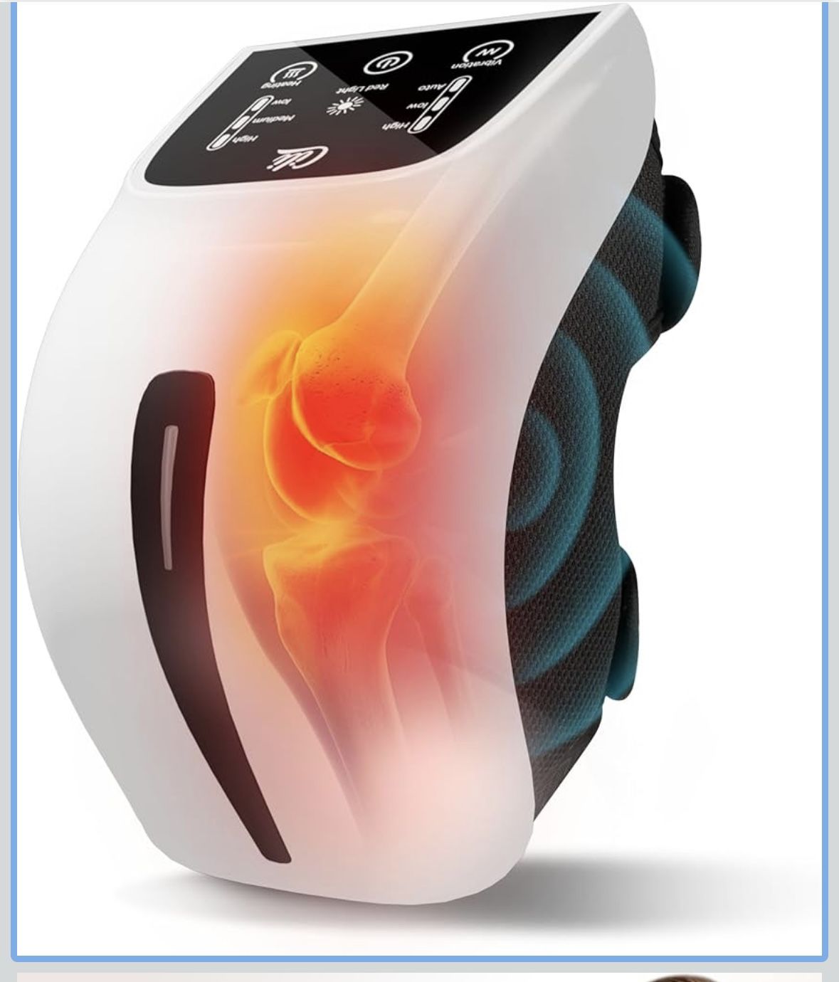 Cordless Knee Massager with Heat & Vibration,Red Light Knee Massager for Pain Relief # 18
