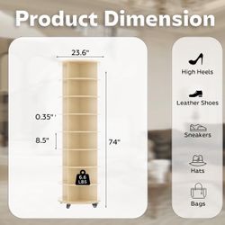 8 Tier Rotating Shoe Rack