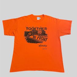 Philadelphia Flyers Together we Fight Orange vintage 2000’s graphic T shirt Size XL