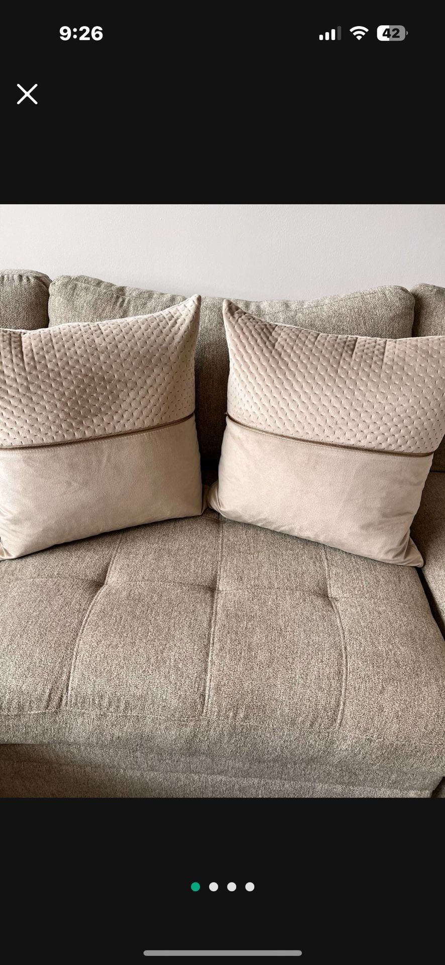 SET OF GRAY DECORATIVE PILLOWS