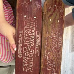 Vintage Wooden Skateboard/Surfer/ Metal Wheels SKEE SKATE Culver City California!