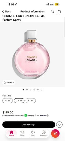 Chanel Chance Eau Tendre Eau de Parfum 3.4 oz