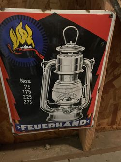 Vintage Porcelain Lantern Sign