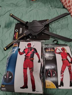 Deadpool & Lady Deadpool Costume Bundle with Katanas