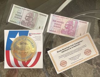 Zimbabwe Currency Uncirculated Authentic