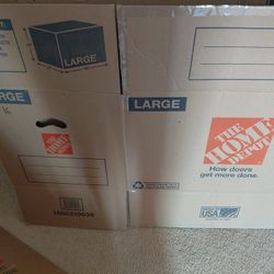 20 Large Home Depot Boxes Plus 2 Rolls Of XL Clear Tape 