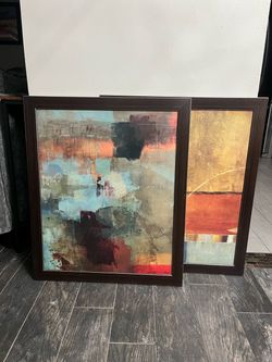 Set of 2 Abstract Framed Wall Art Prints