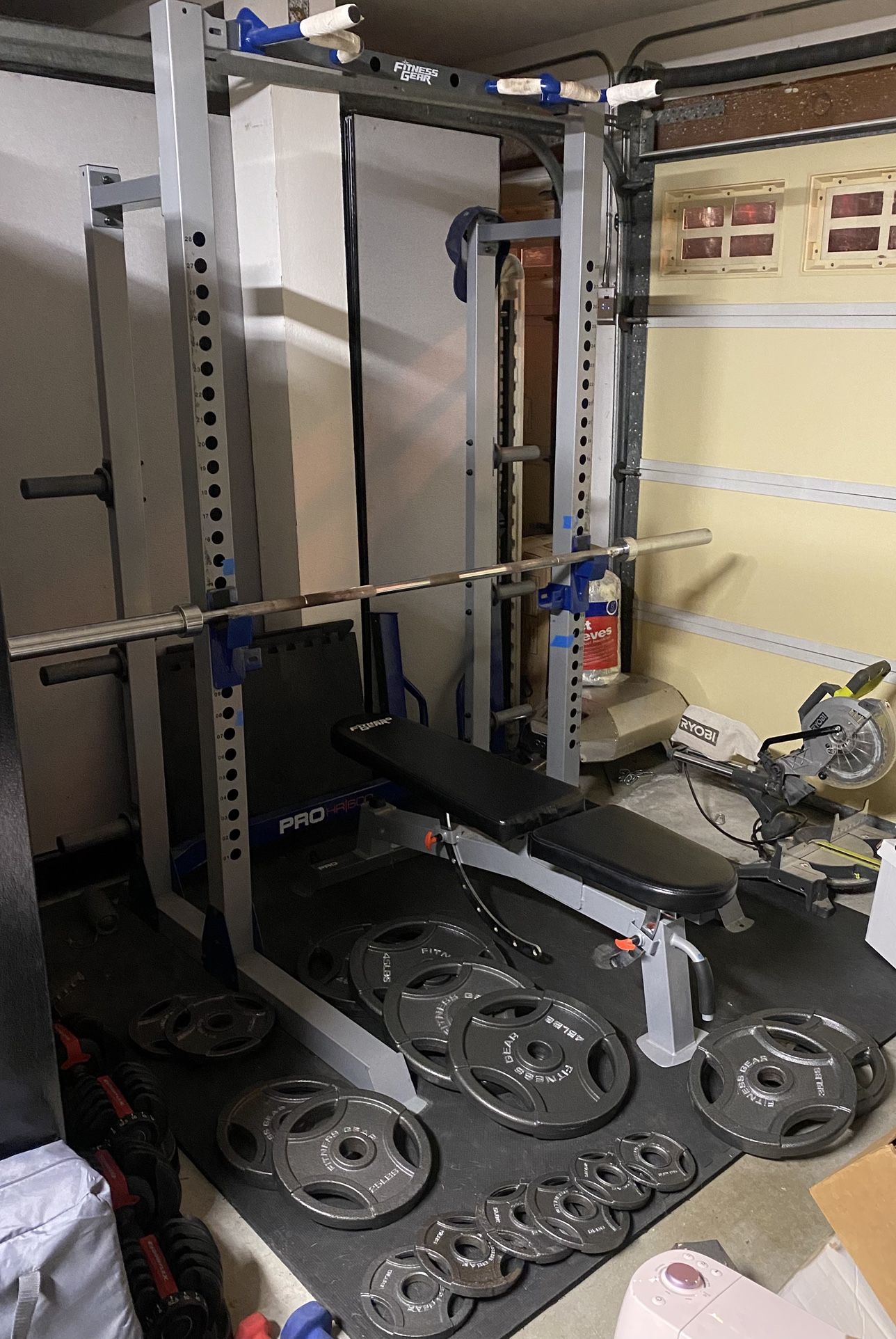 Squat Rack/Bench/Weights/Barbell