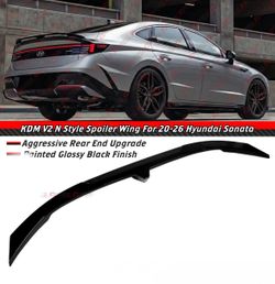 20-2026 Hyundai Sonata N Style Glossy Black Trunk Spoiler