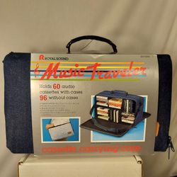 Music Traveler Denim Cassette Case Carrier With Strap