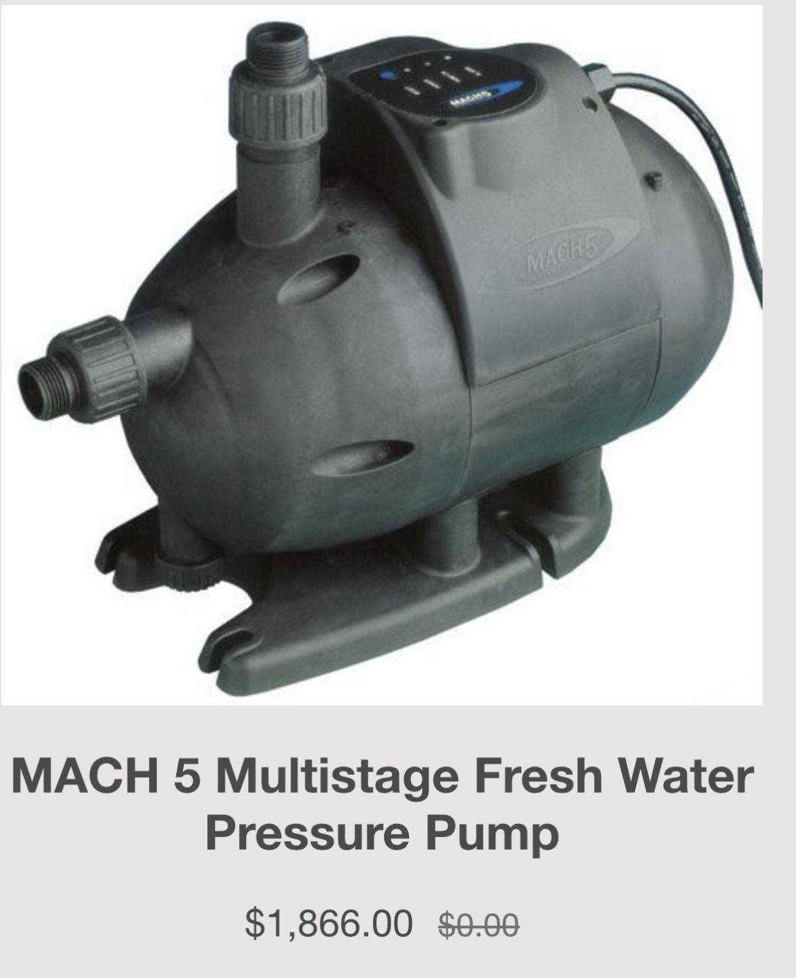 Mach 5 Multistage Fresh Water Pressure Pump