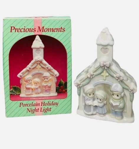Precious Moments Porcelain Holiday Nightlight Chapel 1994