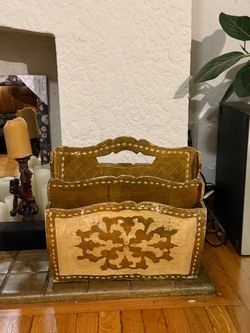 Vintage Florentine Wood Letter Holder