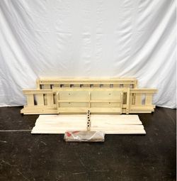 Full Size Pine Wood Low Platform Bed & Bookshelf , light Natural *Delivery & Assembly Available *