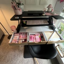 Desk Combo Includes: Desk Plus Standing Desk Converter And Chair $225 Or Desk: $125, Standing Desk Converter:$75 & Chair: 50