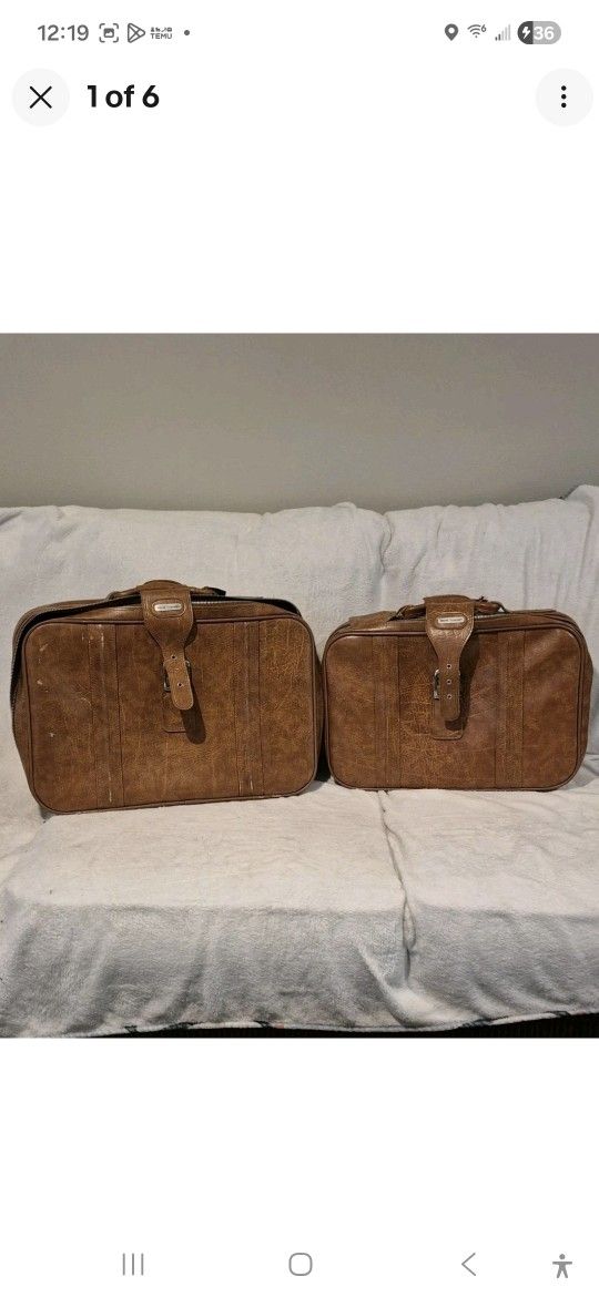 World Traveler Vintage Leather Luggage