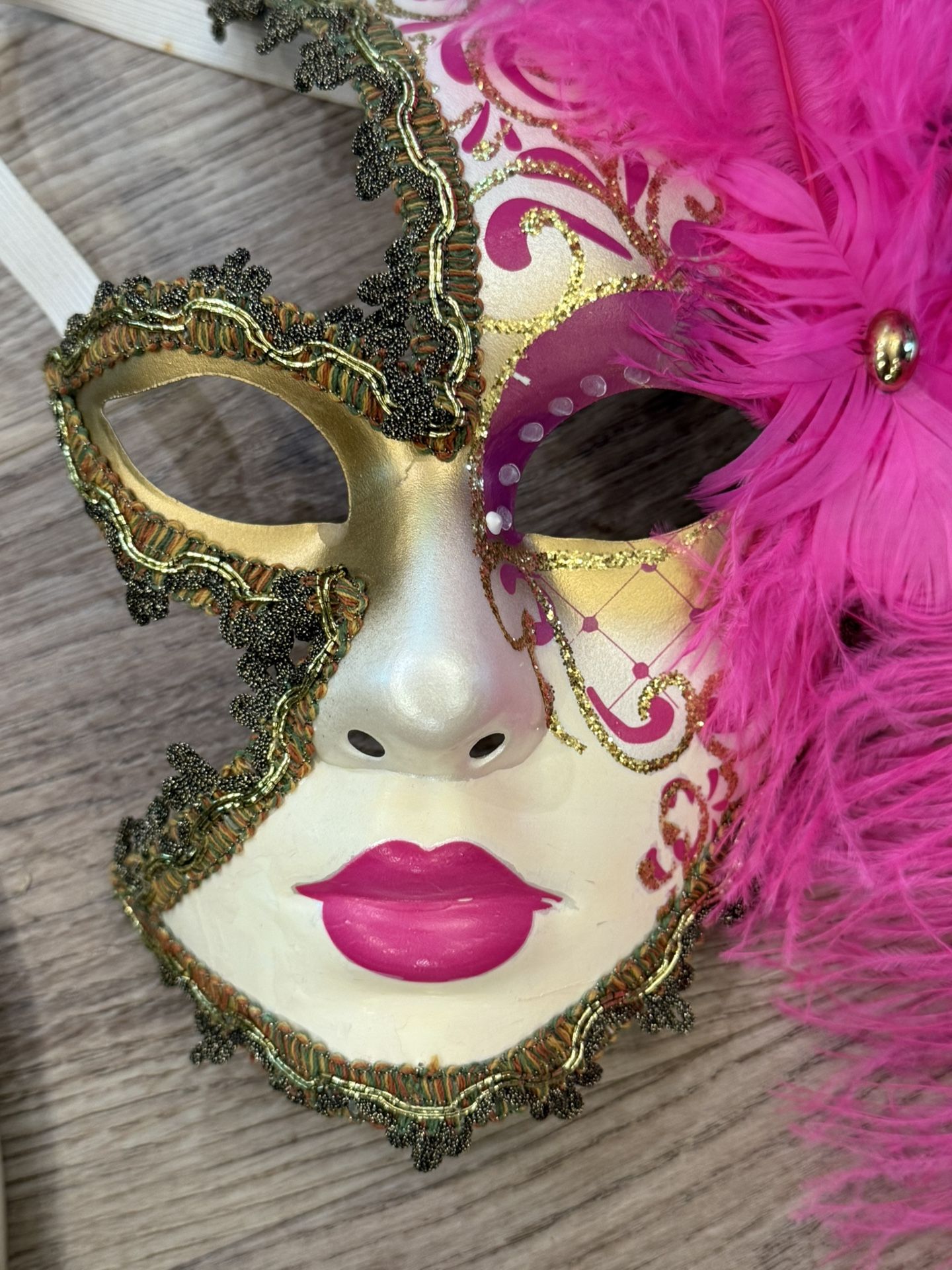 Original Venetian Hand Painted Mask, Made In Italy