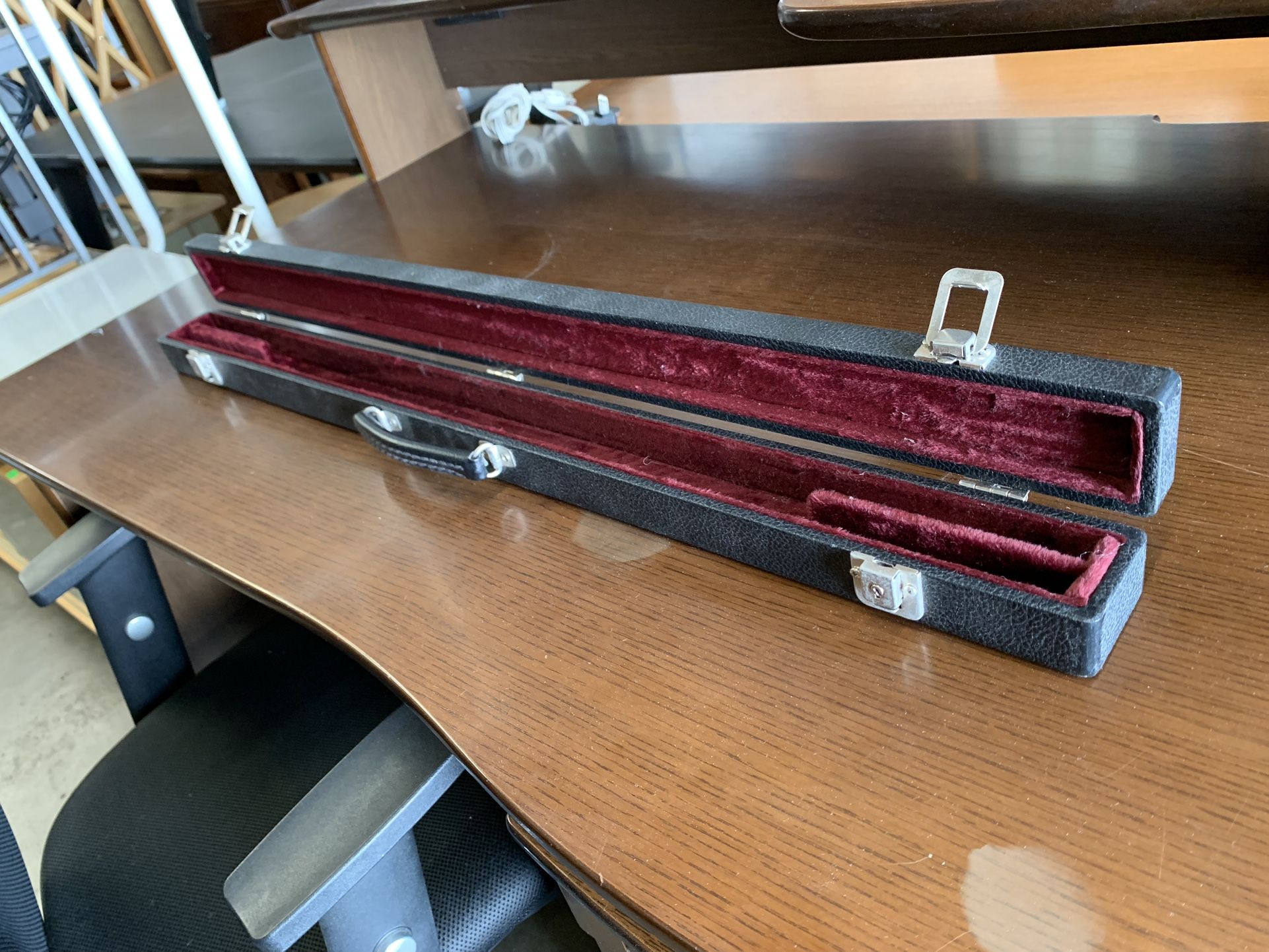 Double Violin-Viola-Cello Bow Case with Wine Velour Interior and Locking Key Good Condition