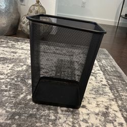 Black Metal Trash Can