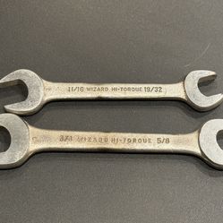 Vintage Wizard SAE Double Open End Wrench's USA