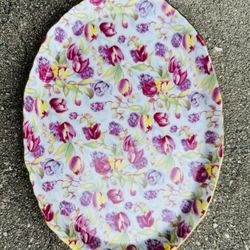 Chintz Style Royal Cotswolds English Tea/Bathroom / Jewelry Tray Pink Tulips & Lilacs- $5