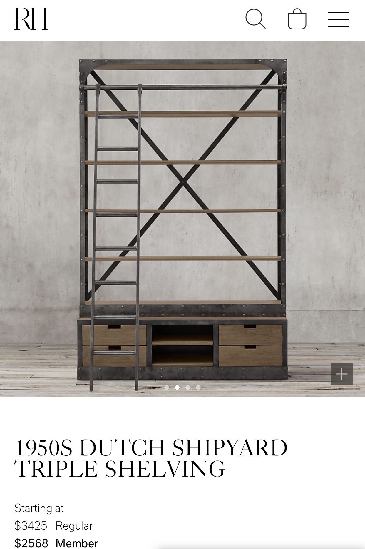 1950s Dutch Shipyard Shelving from Restoration Hardware