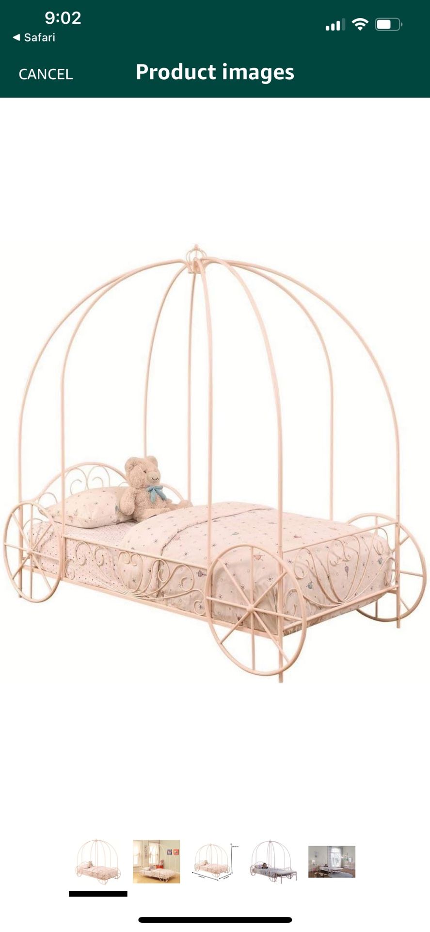 Twin Size Cinderella Carriage bed