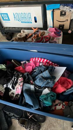 XL Bin of Girls Clothing