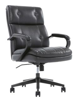 Serta® SitTrue™ Belterra Faux Leather Mid-Back
Manager Office Chair, Black