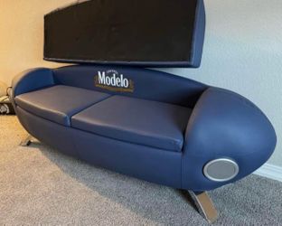 Rare Modelo Football Sofa / Man Cave Couch with Built-In Speakers