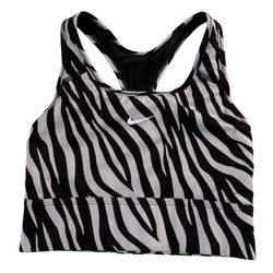 NIKE DRI-FIT  Animal Print Black White Sports Bra Women’s Size Small