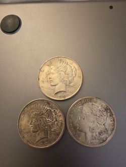 1921 Morgan & 2 - 1922 Peace Silver Dollar Lot