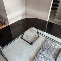 Corner Glass Computer Table