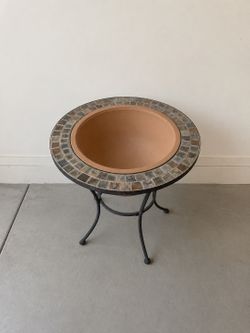 Outdoor Tile Top Flower Pot or Fire Pit Bowl