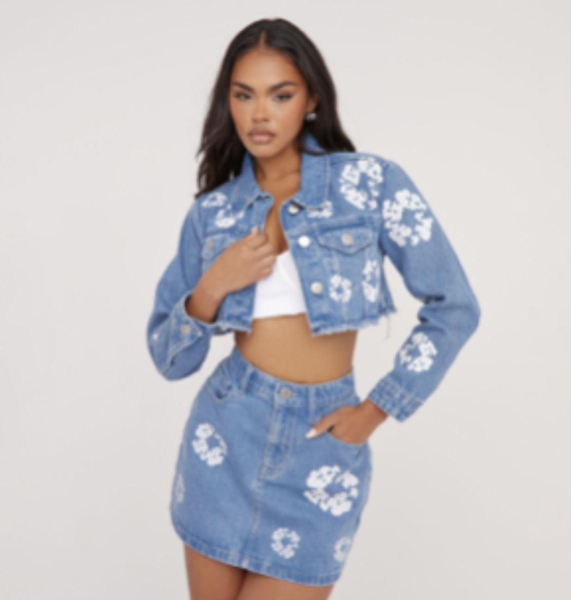 JEAN JACKET AND SKIRT SET
