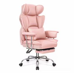 500LBS Big and Tall Office Chair Leather Gaming Chair with Footrest Adjustable Height and Lumbar Support