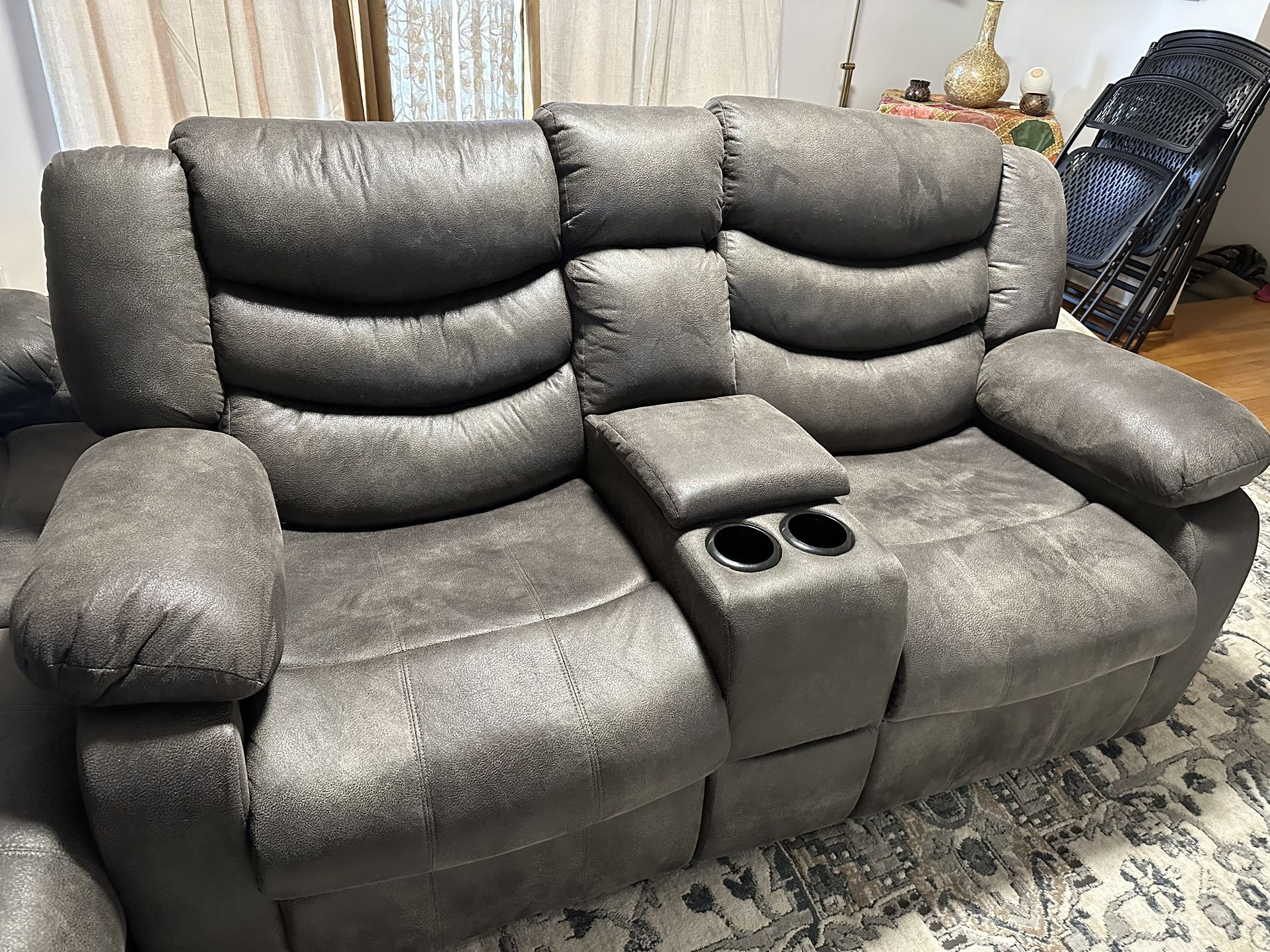 Like New Grey Sectional Set For Sale - 2 Couch Set 