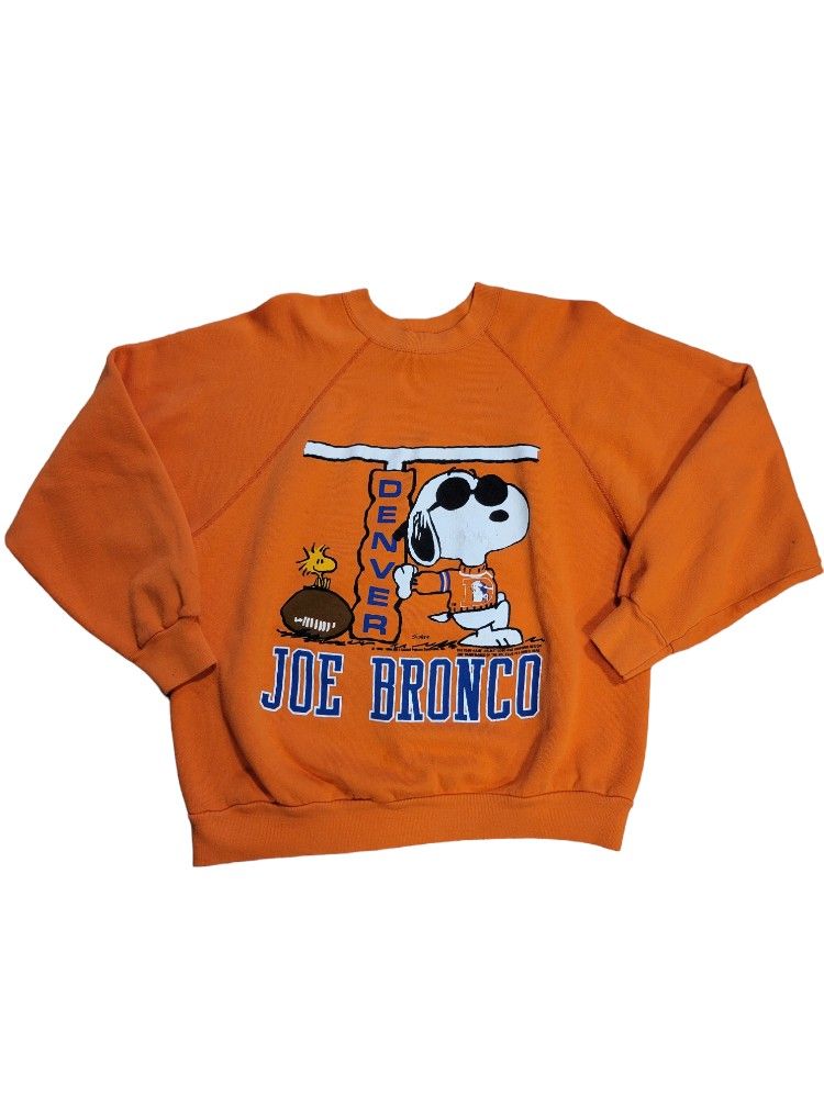 Vintage 70s Denver Broncos Snoopy Joe Cool Football Sweatshirt Size XL