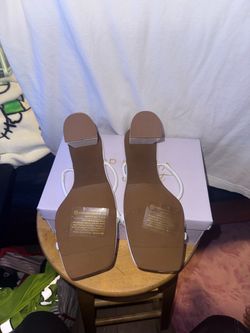 White Strappy Block Heel Sandals