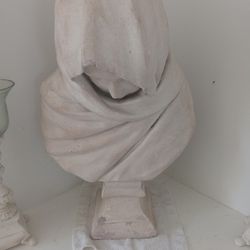 Statue  Lady In Veil.  24 Inches  Vintage Off White 