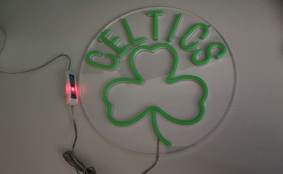 Celtics Neon Signs for Wall Decor, Dimmable Sports Led Neon Light -USB Powered Wa